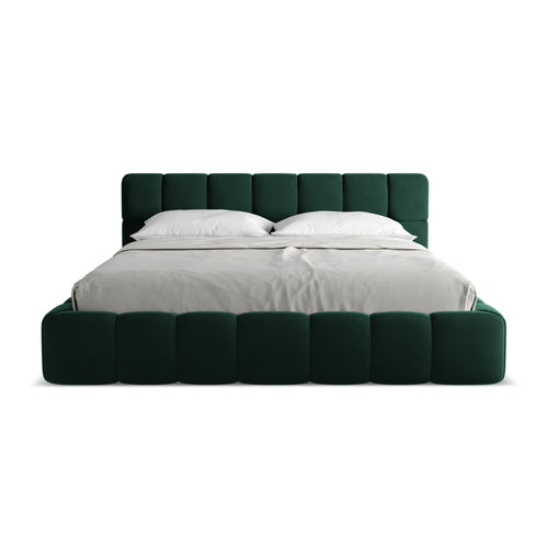 LaMiaSofa Bed met opbergruimte Roma - velours - flessengroen - 200x228x82