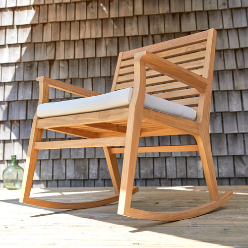 Tikamoon Massief teakhouten tuinschommelstoel - Naturel - vtwonen shop