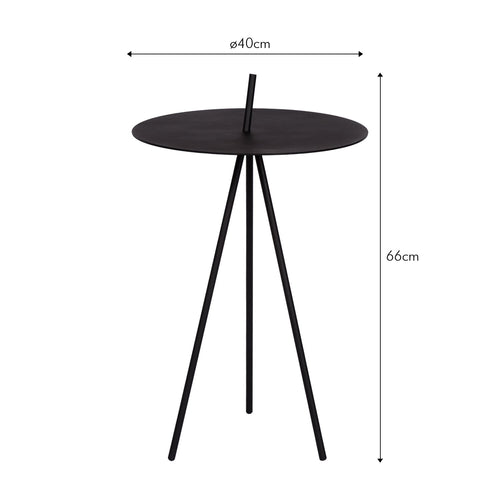 Atmooz bijzettafel Azure - zwart - Ø 40 x H 66 cm