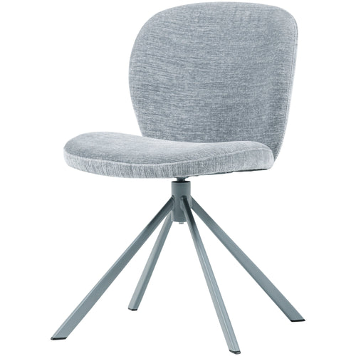 WOOOD eetkamerstoelen Femke - Chenille - Blauw - Set van 2