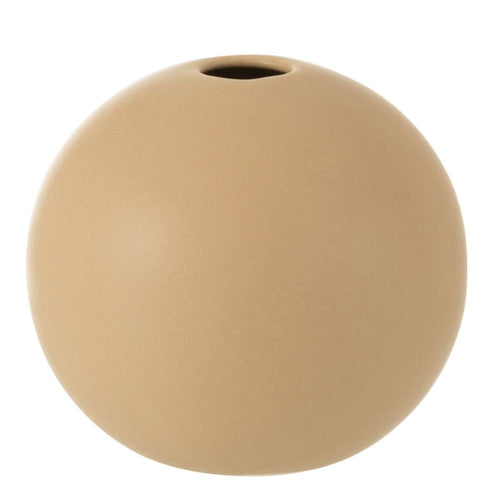 J-Line vaas Bol - keramiek - beige - medium - Ø 18 cm - vtwonen shop