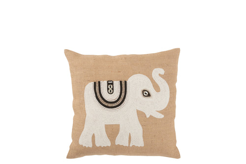 J-Line kussen Olifant - textiel - naturel/wit - small - vtwonen shop