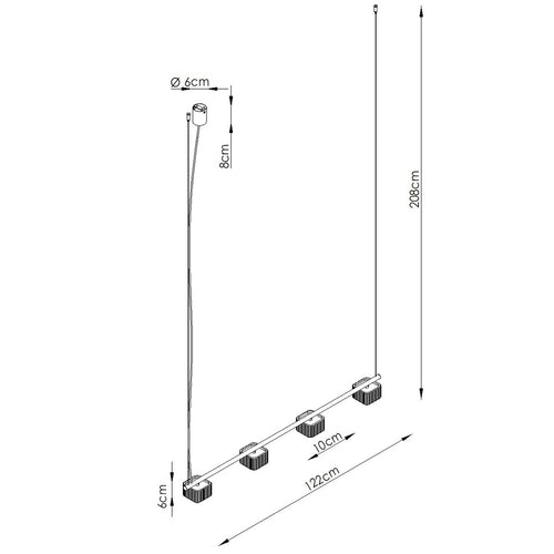 Sollux Lighting Kroonluchter RIFF 4 geel Gx53 - 122x10x208cm