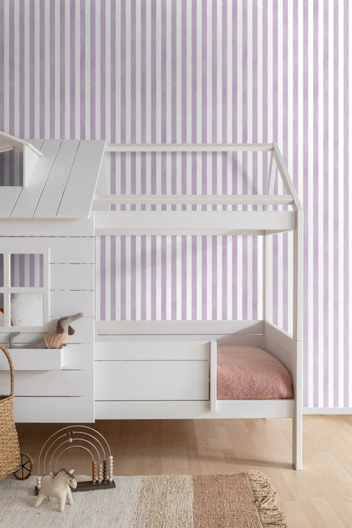 ESTAhome behang strepen paars en wit - 53 cm x 10.05 m - 131305 - vtwonen shop