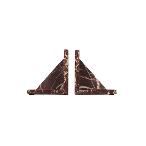 S|P Collection - Boekensteun marmer burgundy Opus - Set van 2