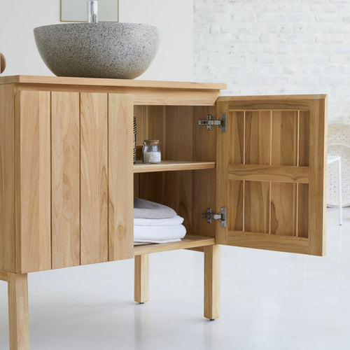 Tikamoon Massief teakhouten badmeubel 80 cm - Naturel