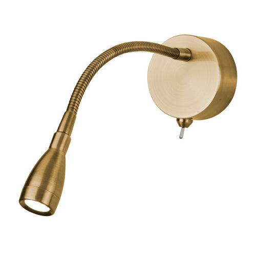 Searchlight Flexy Wall Flexy LED verstelbare wandlamp - satijn messing