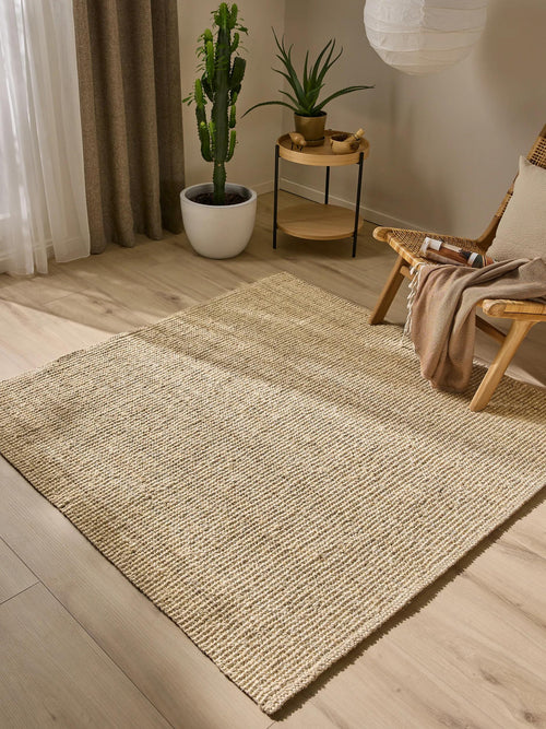 benuta jute vloerkleed Svea - crème - 150x150 cm