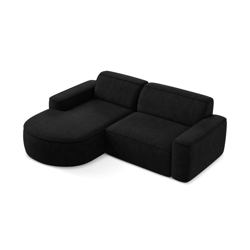 LaMiaSofa hoekbank links Melissa - chenille stof - zwart - 224x166x70