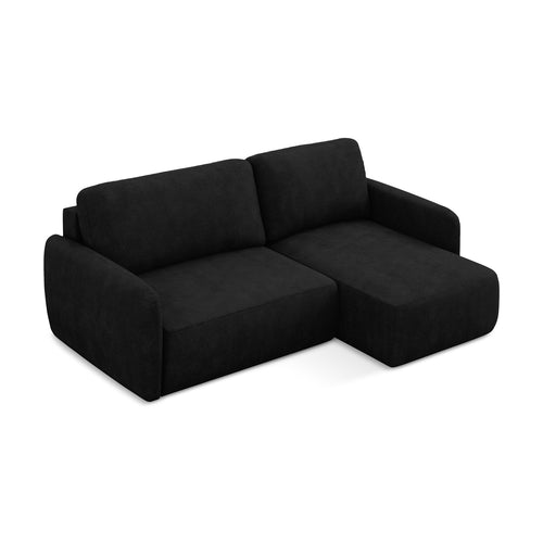 LaMiaSofa hoekbank rechts Corle - chenille stof - zwart - 207x148x86