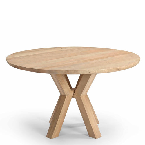 Giga Meubel Eettafel Heleen - Rond - Mangohout - 130cm - vtwonen shop