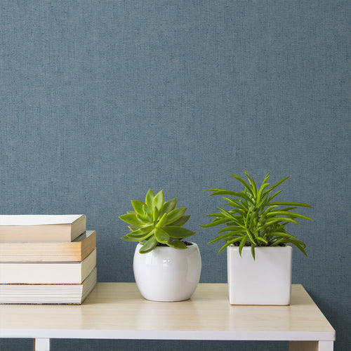 Sanders & Sanders behang linnenstructuur vergrijsd blauw - 53 cm x 10 m - 640038 - vtwonen shop