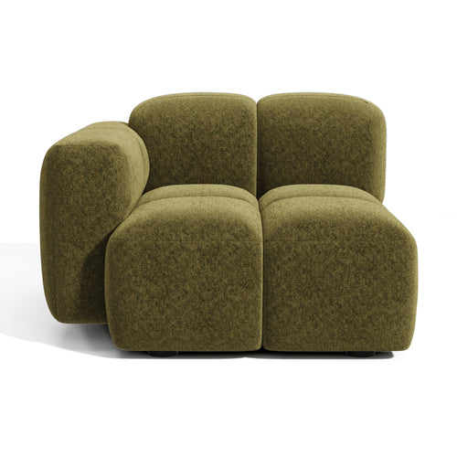 Premium Interiors - Module linkerhoek MOSS - fluweel met structuur vintage groen 90cm