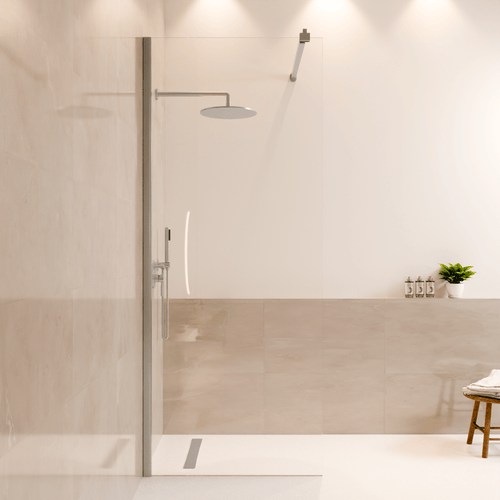 LOMAZOO douchewand Lima - inloopdouche - anti kalk nano coating - helder glas - 8 mm - chroom - 80 x 200 cm