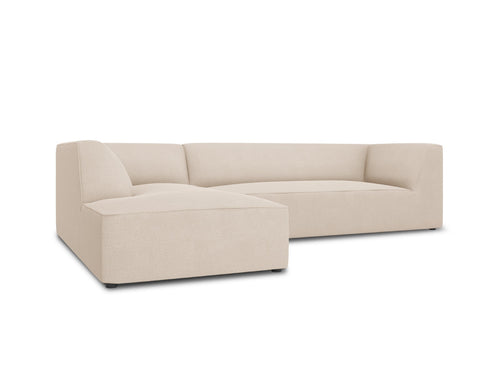 Micadoni linker hoekbank Ruby 4-zits, structurele stof, beige - 180x273x69cm