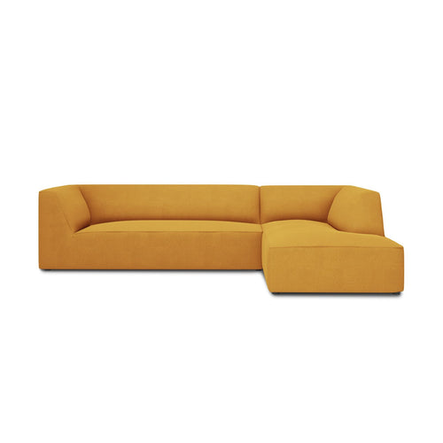 Cosmopolitan Design - Modulaire hoekbank rechts Siena 4-zits, structurele stof geel - 180x273x69cm