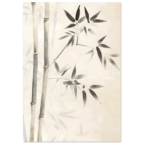 Artfulprints Poster met Lijst Boho – Bamboo lines   - 50x70 cm - beige