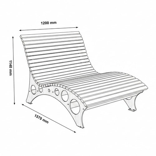 HOME DELUXE wave houten ligstoel TAIGA - 120 cm