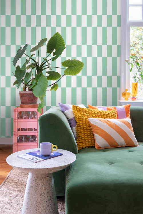 ESTAhome behang streep mintgroen en wit - 50 x 900 cm - 130919 - vtwonen shop