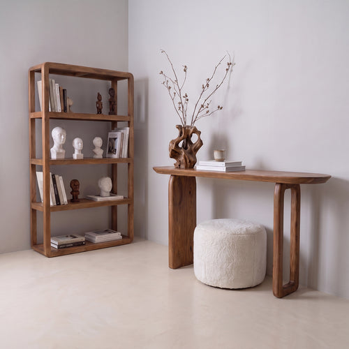 Raw materials sidetable Bullnose - bruin - 140x35x80 cm