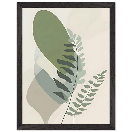 Artfulprints Poster met Lijst Boho – Overlapping nature   - 30x40 cm - Groen
