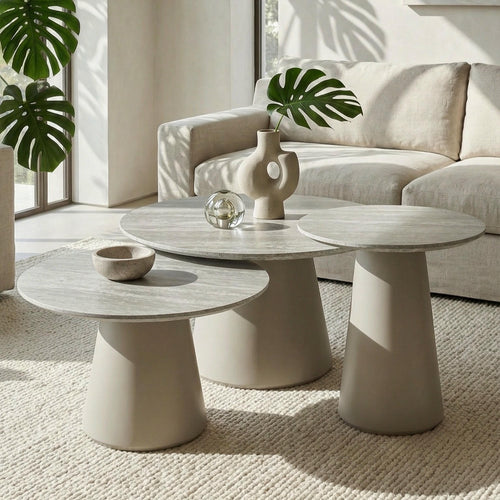 Furnhouse salontafel set Tango - Lichtgrijs - Ø 45/60/80 cm