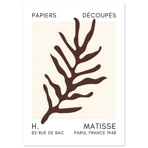 Artfulprints  Matisse – Ocean flora brown   poster A4 21x29.7 cm