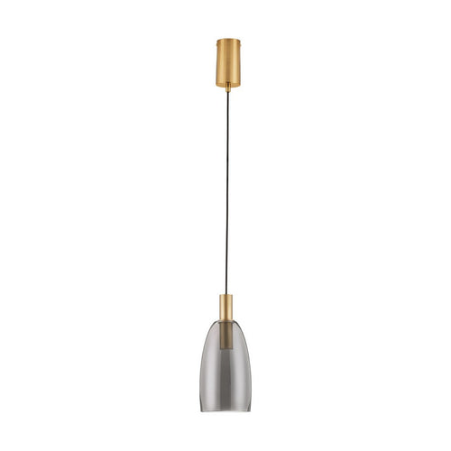 Nova Luce IMATIA Hoge, slanke hanglamp voor aan het plafond, rookkleurig messing goud, LED 7W 192lm 3000K