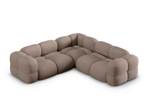 Cosmopolitan Design Symmetrische hoekbank Loretto 4-zits, structurele stof cappuccino - 250x250x68cm
