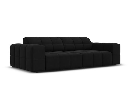 Cosmopolitan Design Bank Chicago 3-zits, flueel zwart - 102x212x78cm