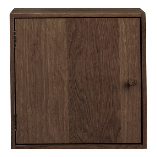 Artichok Abigail vierkante eikenhouten dichte wandkast met deur donkerbruin - 30 x 30 cm