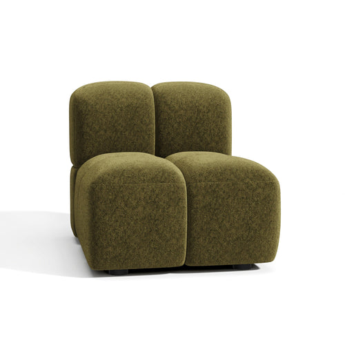 Premium Interiors - Fauteuil MOSS - velours met structuur vintage groen 78cm