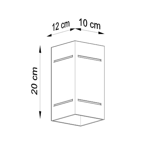 Sollux Lighting Wandlamp BLOCCO grijs - 10x12x20cm