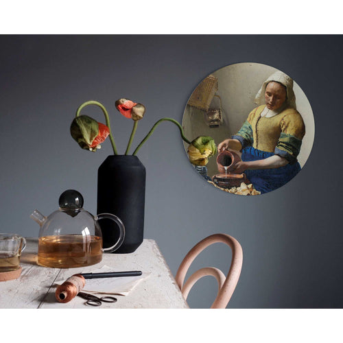 Reinders glasschilderij Vermeer - Melkmeisje - Ø 50cm