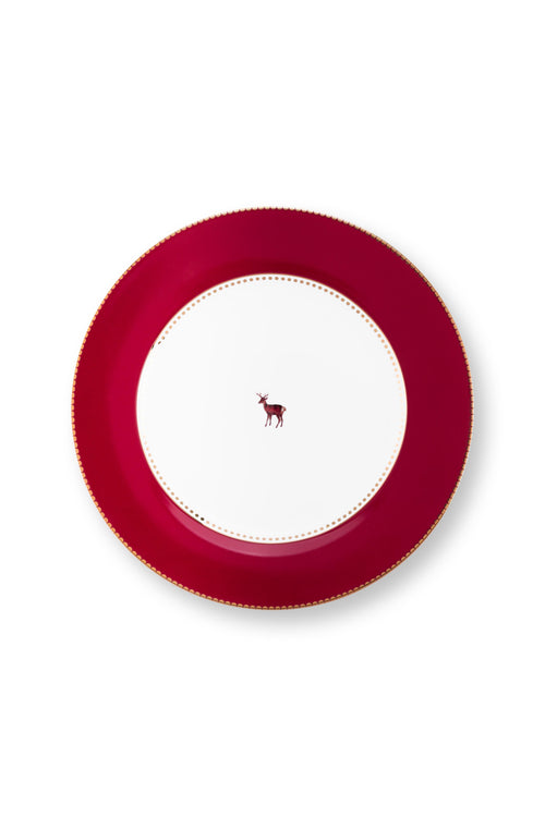 Pip Studio - Love Birds Deer Dark Red - Dinerbord - 26,5cm