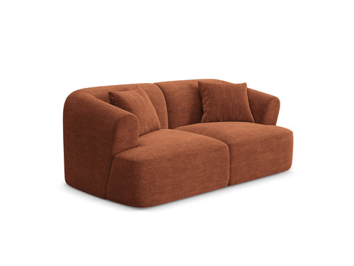 Cosmopolitan Design Modulaire bank Campi 2-zits, ribfluwelen terracotta - 90x180x70cm