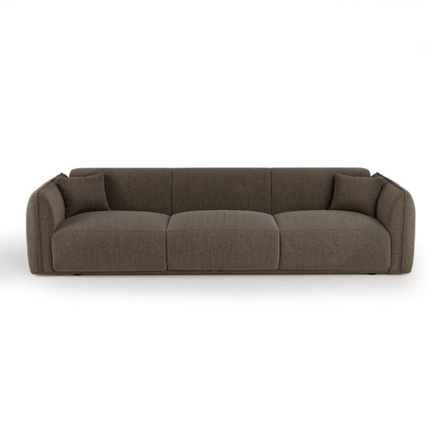 Premium Interiors - Bank LUSH - zacht aanvoelende geweven stof  glasuurde kastanje 235cm