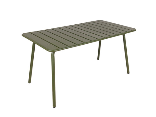 MaximaVida metalen tuinset Max olijfgroen 150 cm – 1 tafel met 2 stoelen en 1 bank - vtwonen shop
