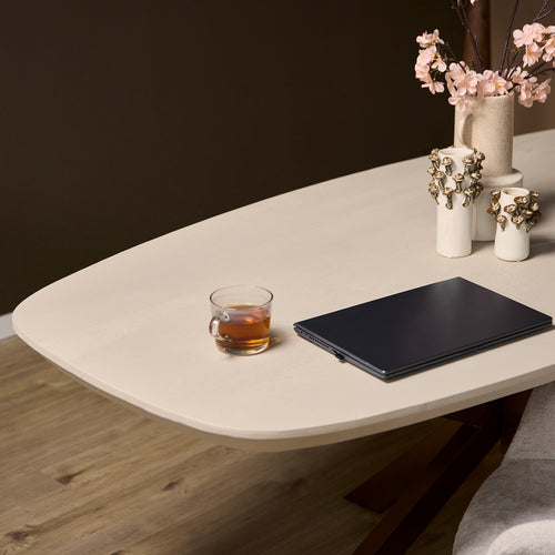StarFurn Eettafel Madison - Deens Ovaal Zandkleur Hout - 160x90x76cm