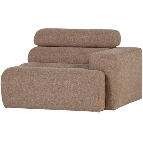 WOOOD 1-zits element bank arm rechts Novi - Polyester - Taupe - 86x109x113