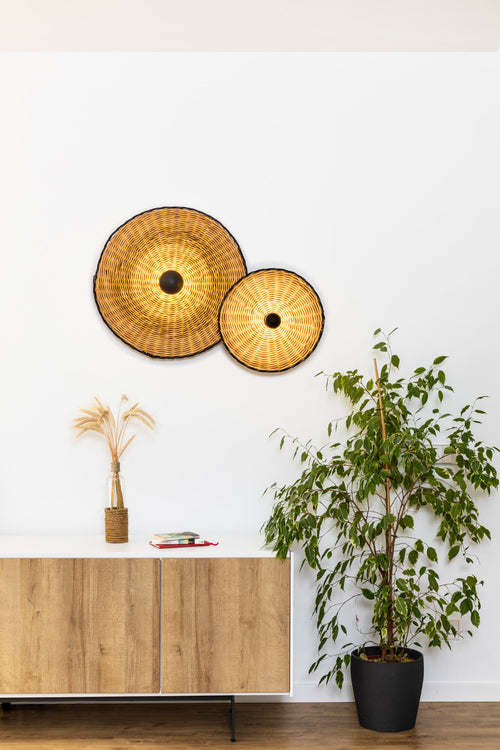 Faro Costas 400 H140 Zwart, rotan wand-/plafondlamp