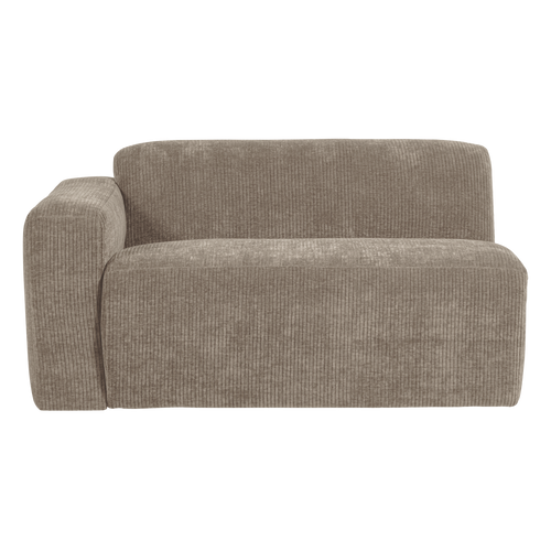 WOOOD 1,5-zits bank arm links Mojo Base - Rib - Donkerzand - 74x145x97