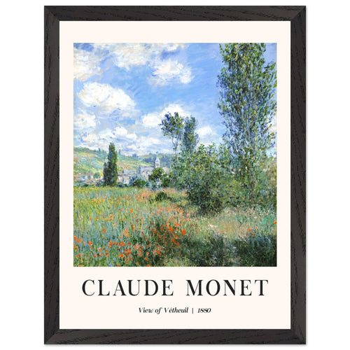 Artfulprints Poster met Lijst Claude Monet - View of Vétheuil II   - 30x40 cm - Groen