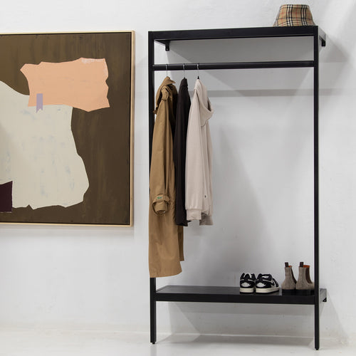 Giga Meubel Kapstok Manoué - Zwart - Metaal - 100x40x185cm - vtwonen shop
