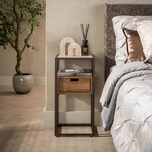 Giga Living Nachtkastje Cassetto Xs - Travertin Keramiek - 65x35x30cm