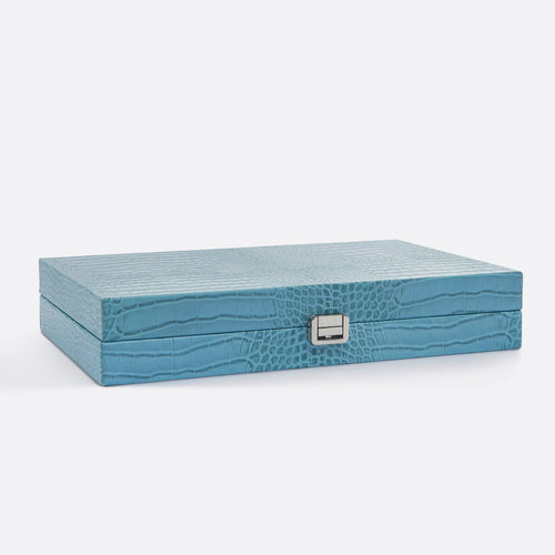 Premium Interiors - Backgammon - Gemiddeld BACKGAMMON - leer rivierablauw 38cm