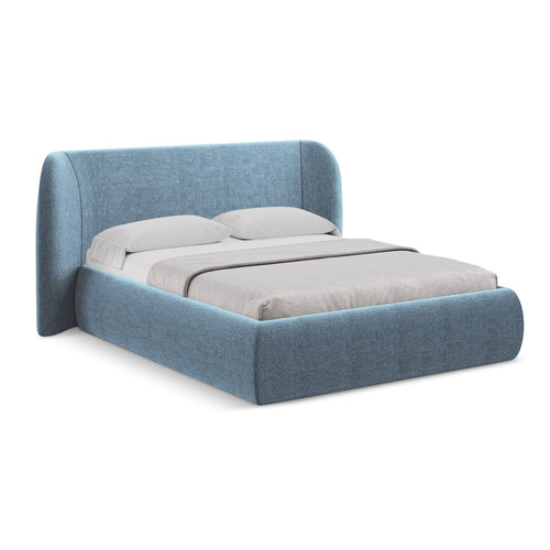 LaMiaSofa Bed met opbergruimte Trieste - chenille stof - jeans - 210x215x110