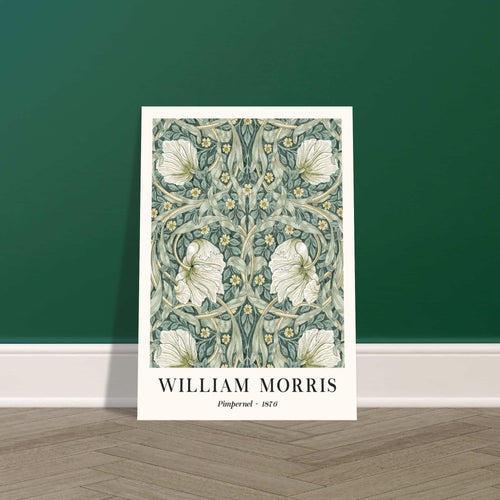 Artfulprints Poster met Lijst William Morris - Pimpernel 1876   - A4 21x29.7 cm - Groen