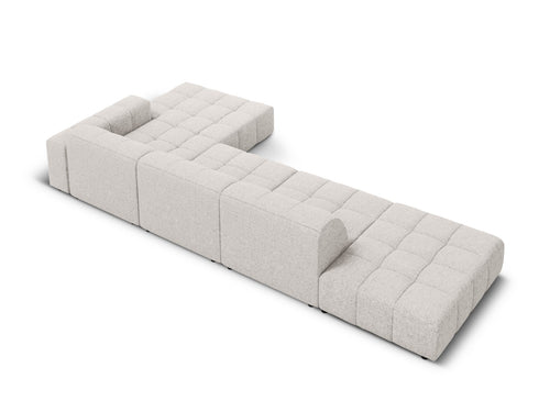 Cosmopolitan Design rechter hoekbank Chicago 5-zits, chenille lichtgrijs - 167x348x78cm