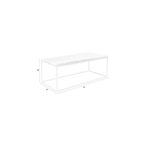 Zuiver Stray Salontafel 91 x 41 cm Marmer/ Metaal Grijs - vtwonen shop